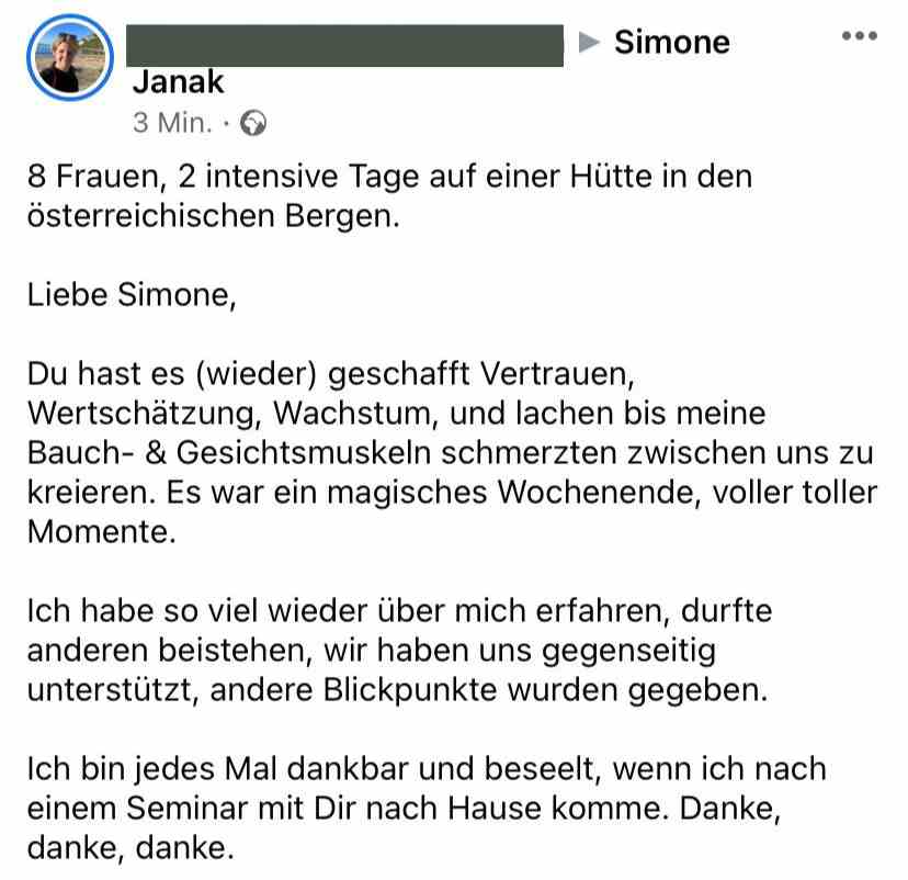 KundInnenfeedback Wochenendseminar